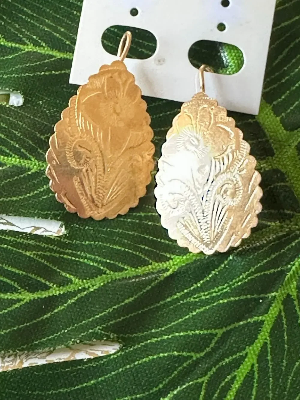 BOGO FREE GOLDEN ETCHED 80s earrings